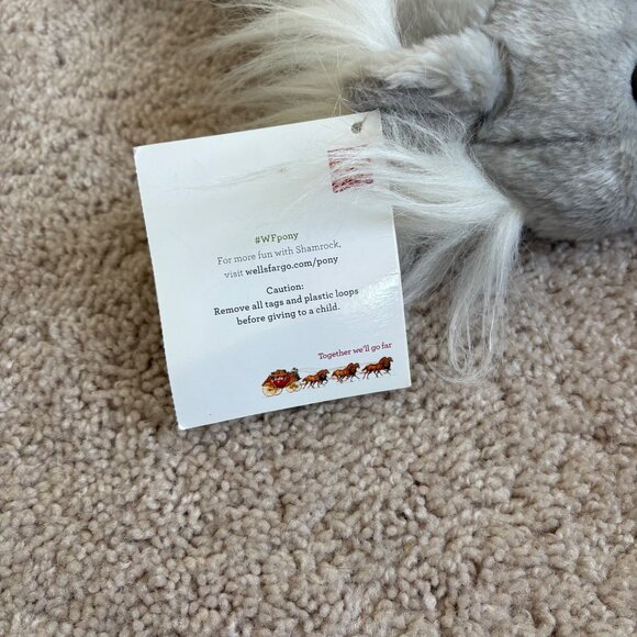 Wells Fargo Shamrock Gray Plush Legendary Pony Stuffed Animal w Tag 2013‎ 14” - Picture 10 of 12